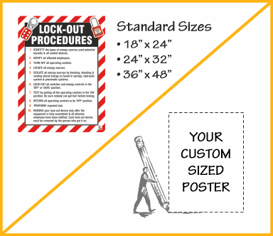 Choose from standard poster sizes or customised size