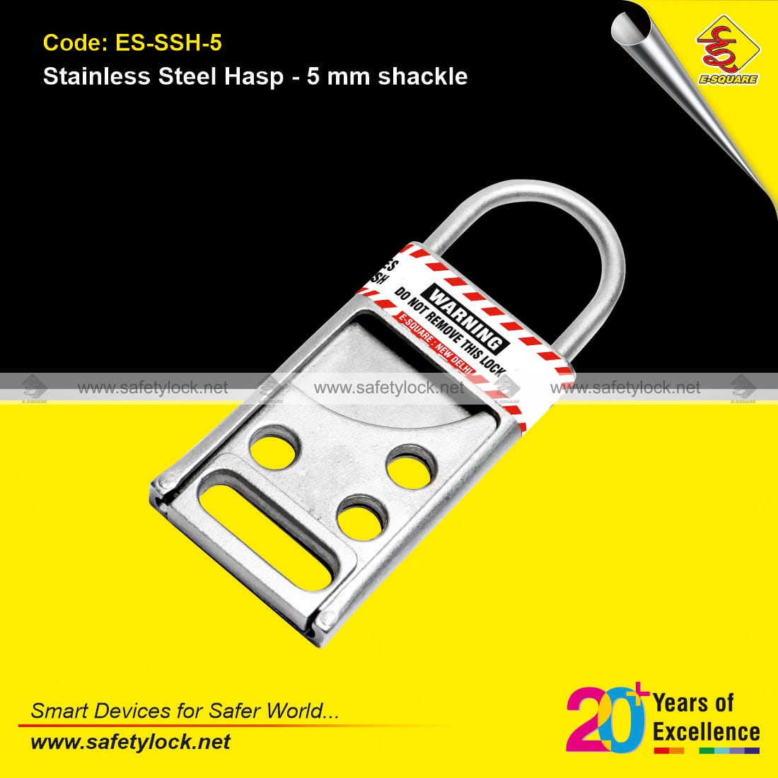 stainless steel lockout tagout hasp 5 mm shackle