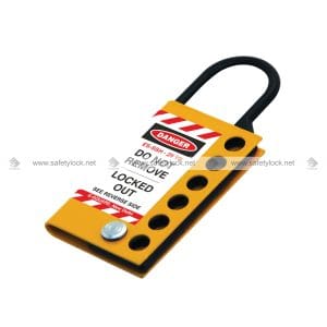 stainless steel lockout tagout hasp yellow and black color