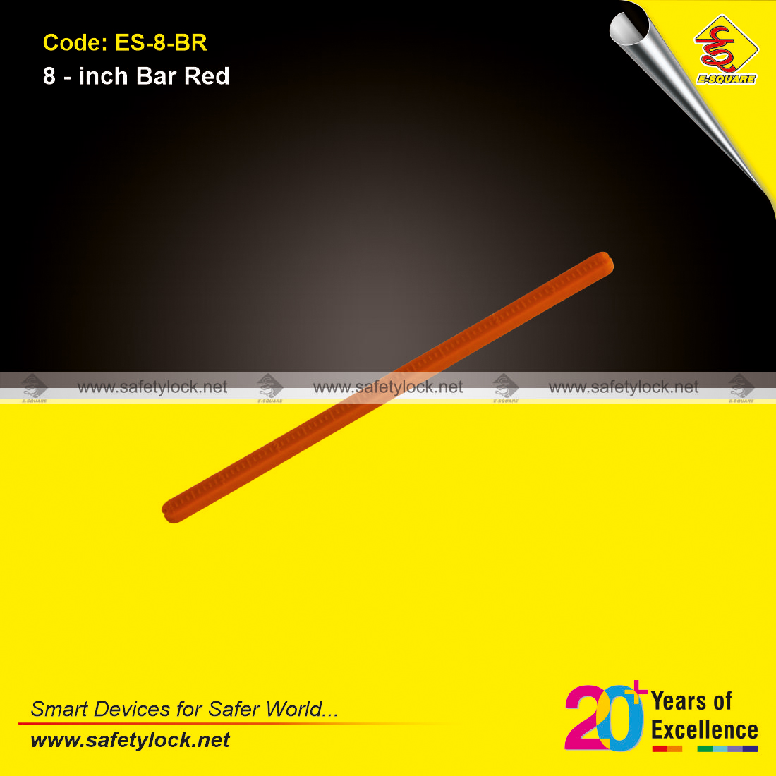 8 inch red bar for blocking bar lockout