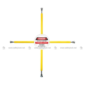 confined space safety with plus type lockout barrier