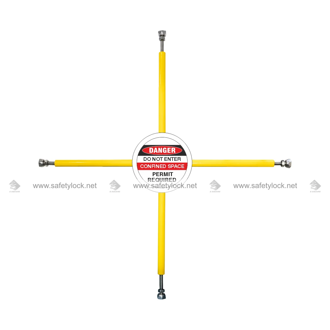 confined space safety with plus type lockout barrier