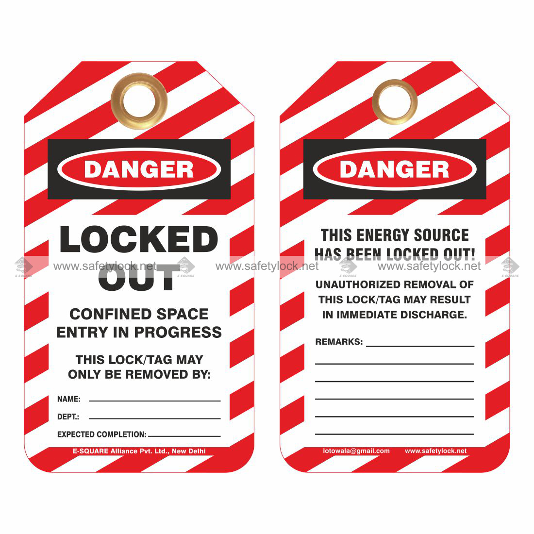 confined space tags manufacturer
