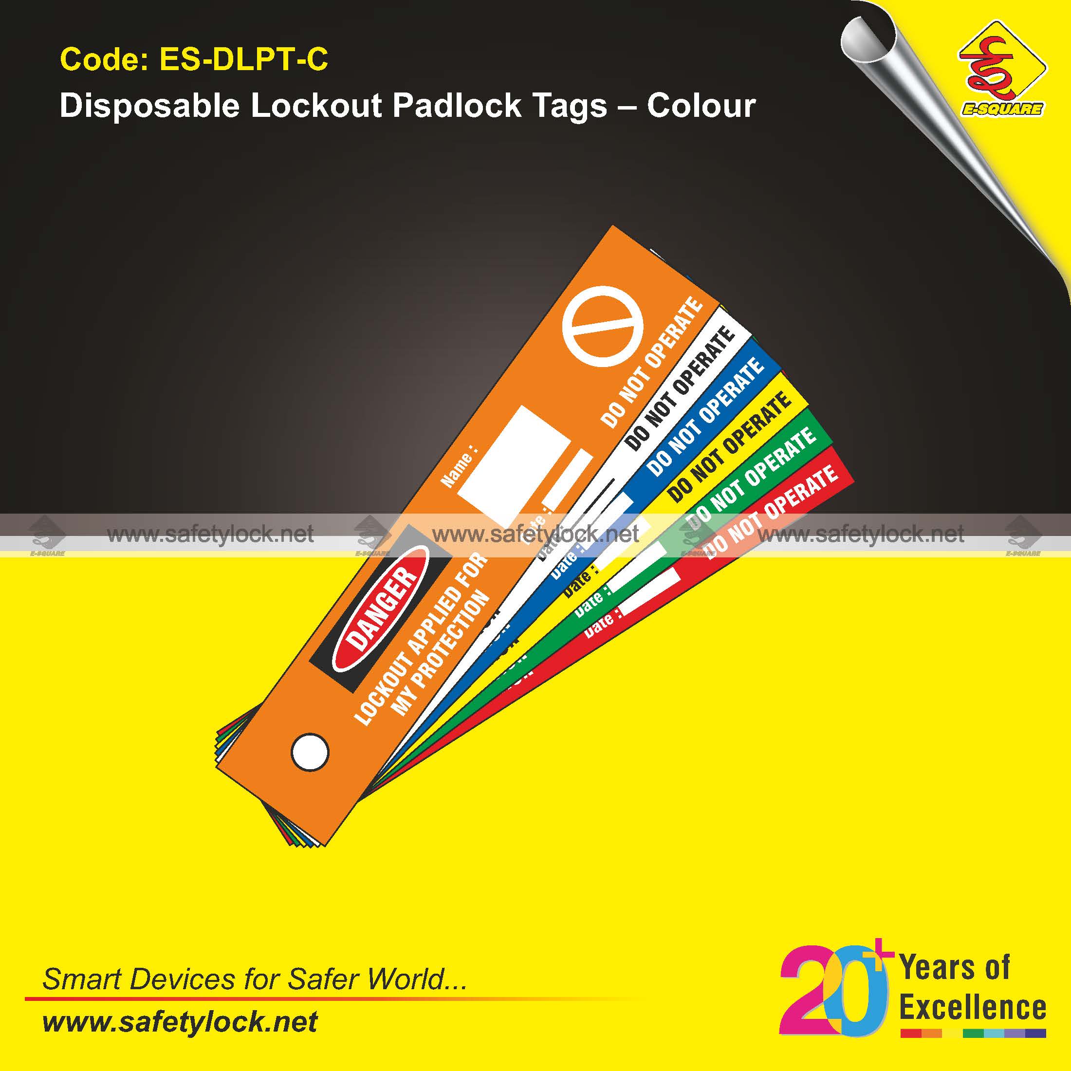 different color disposable lockout padlock tags