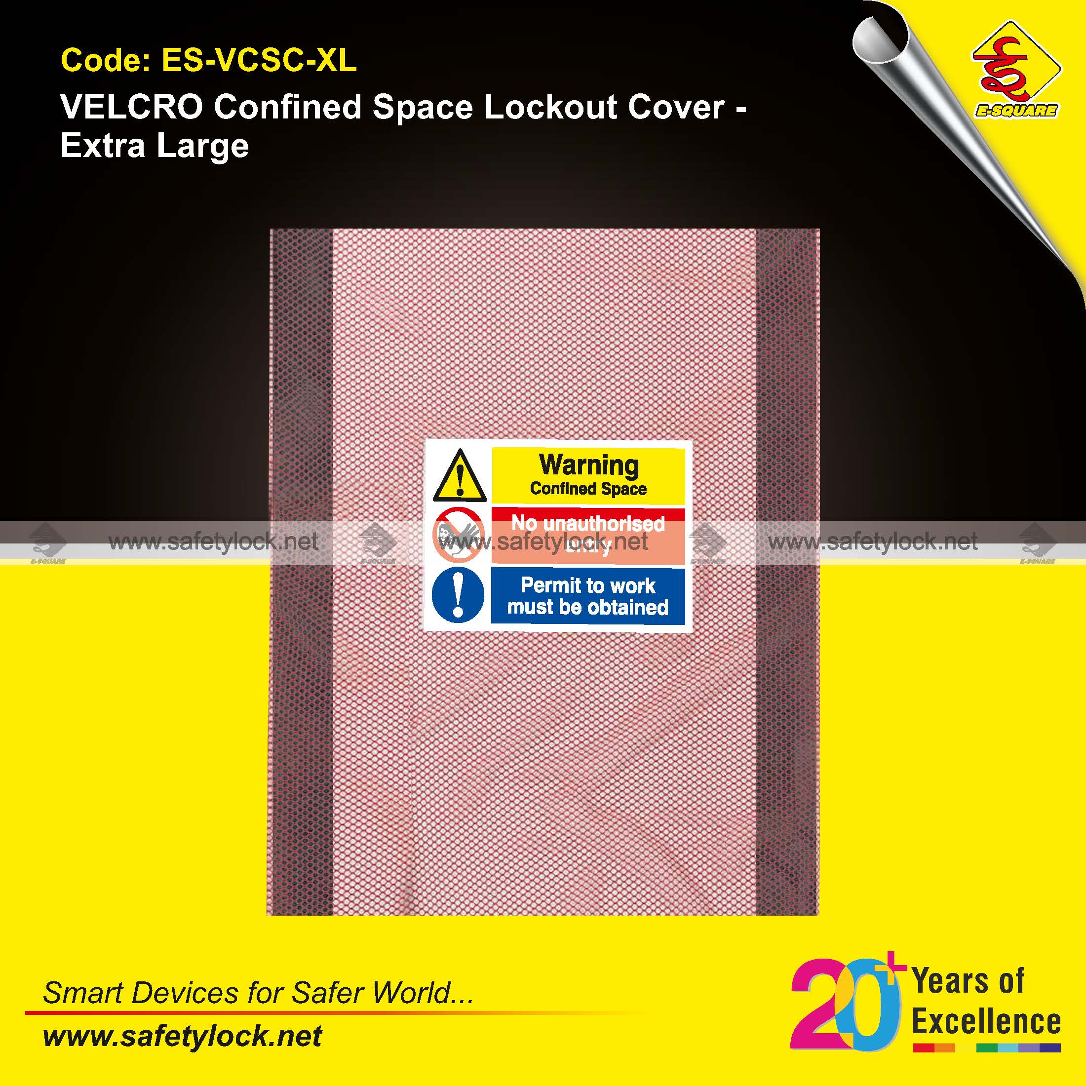 E-Square velcro confined space lockout cover for safety