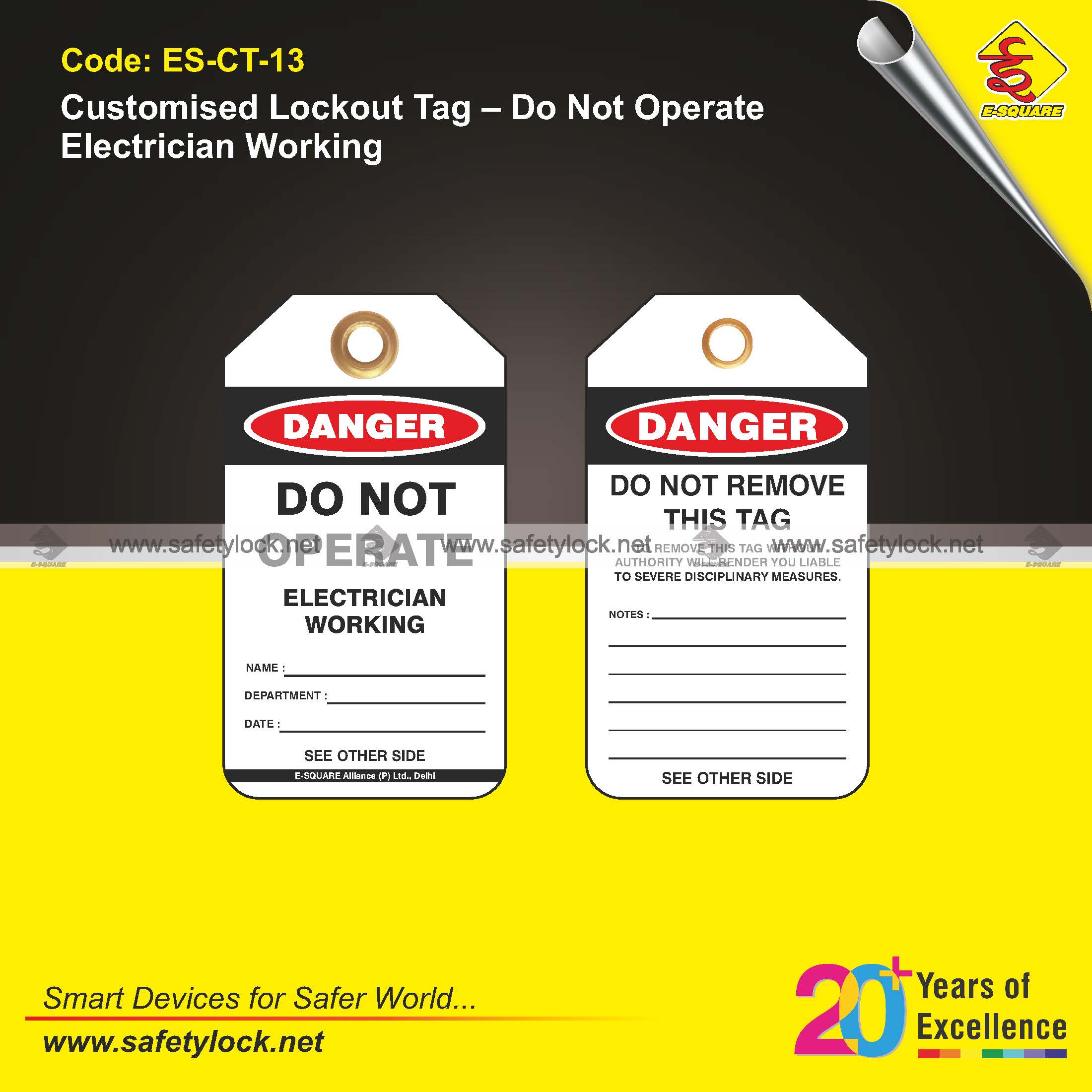 electrician working lockout tags