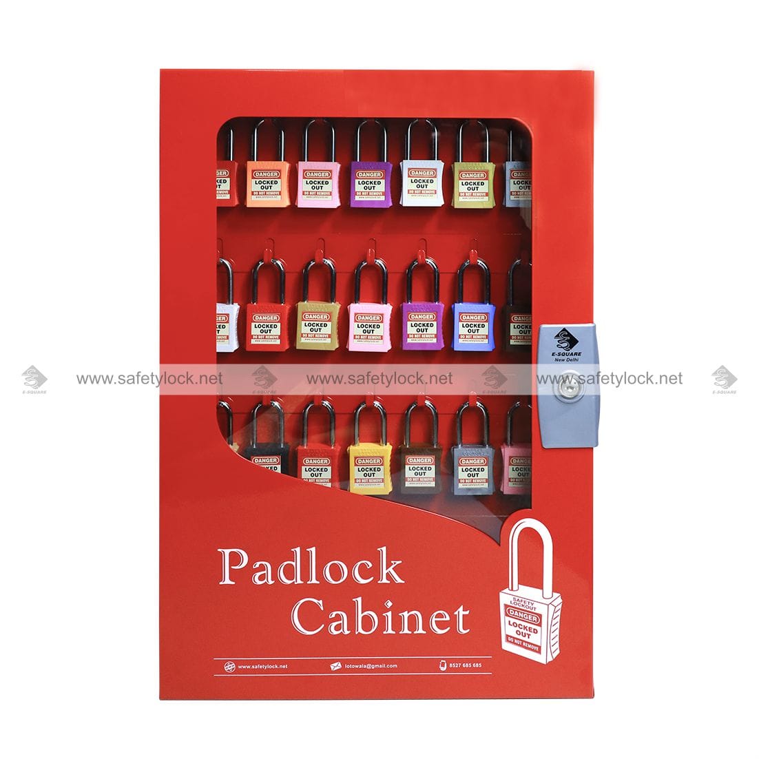 lockout padlock cabinet clear fascia from inside view
