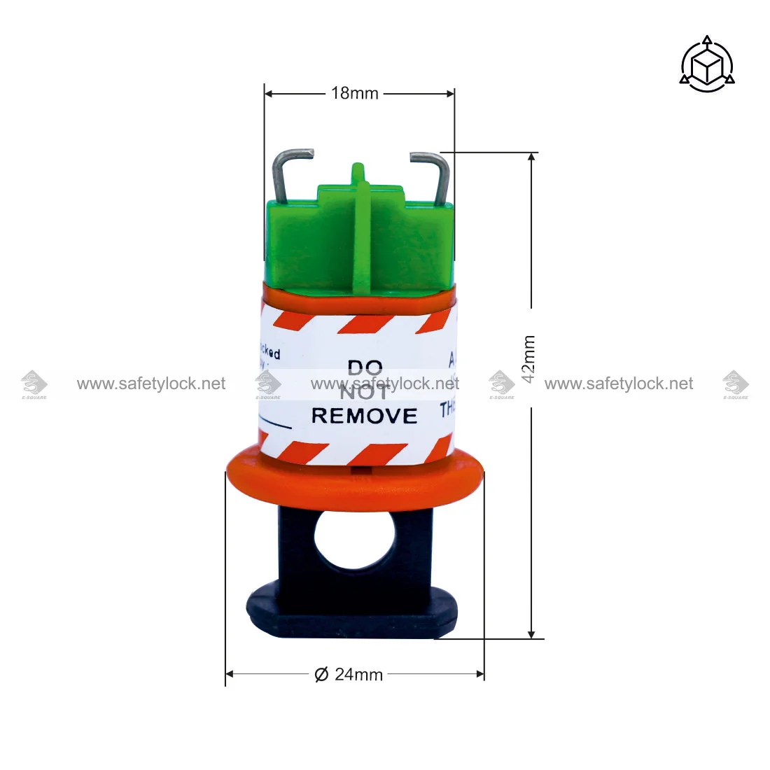 pin in circuit breaker lockout device dimension