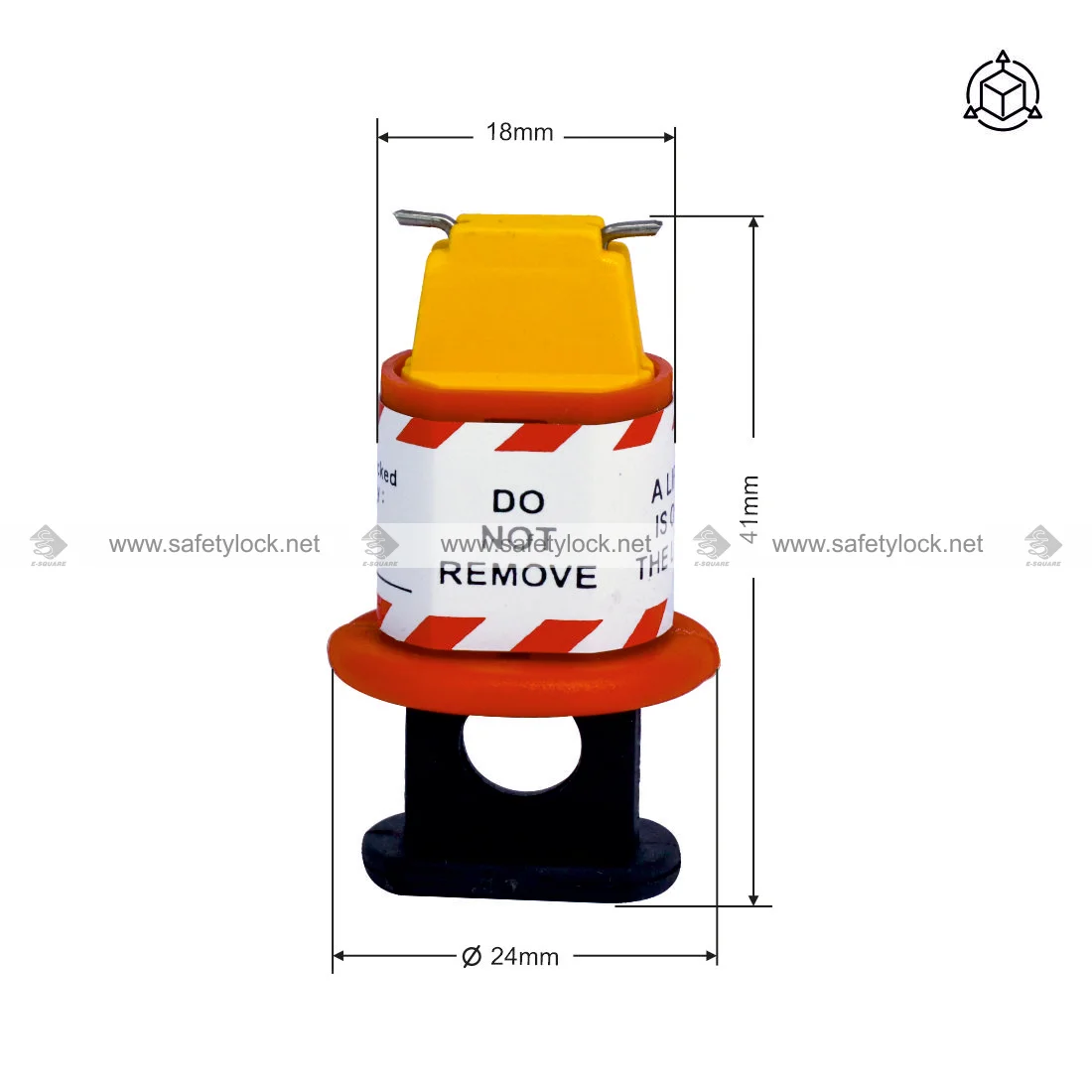 pin out circuit breaker lockout device dimension