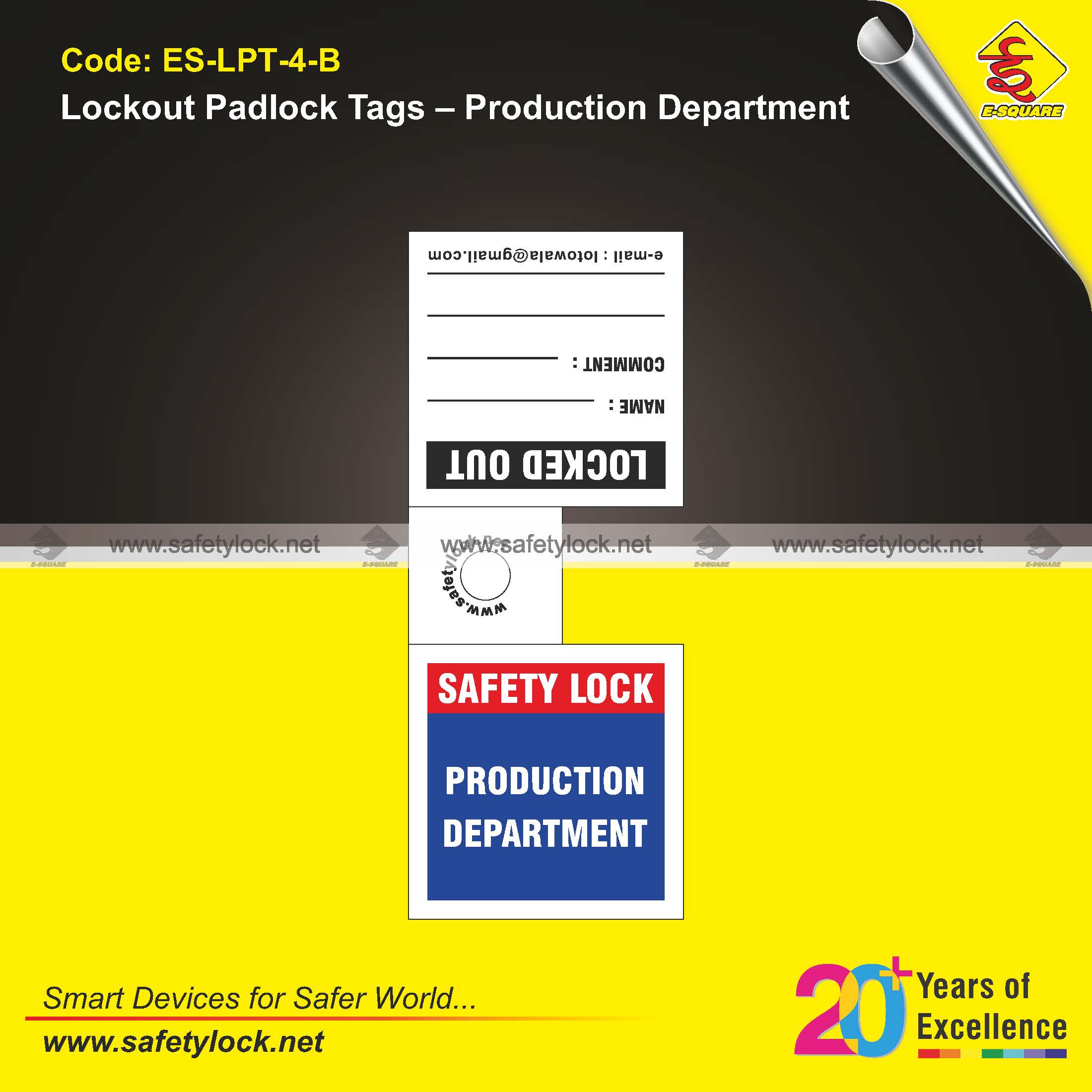 production department lockout padlock tags
