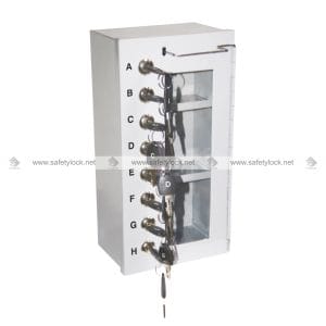 steel lockout safety box with 8 keys