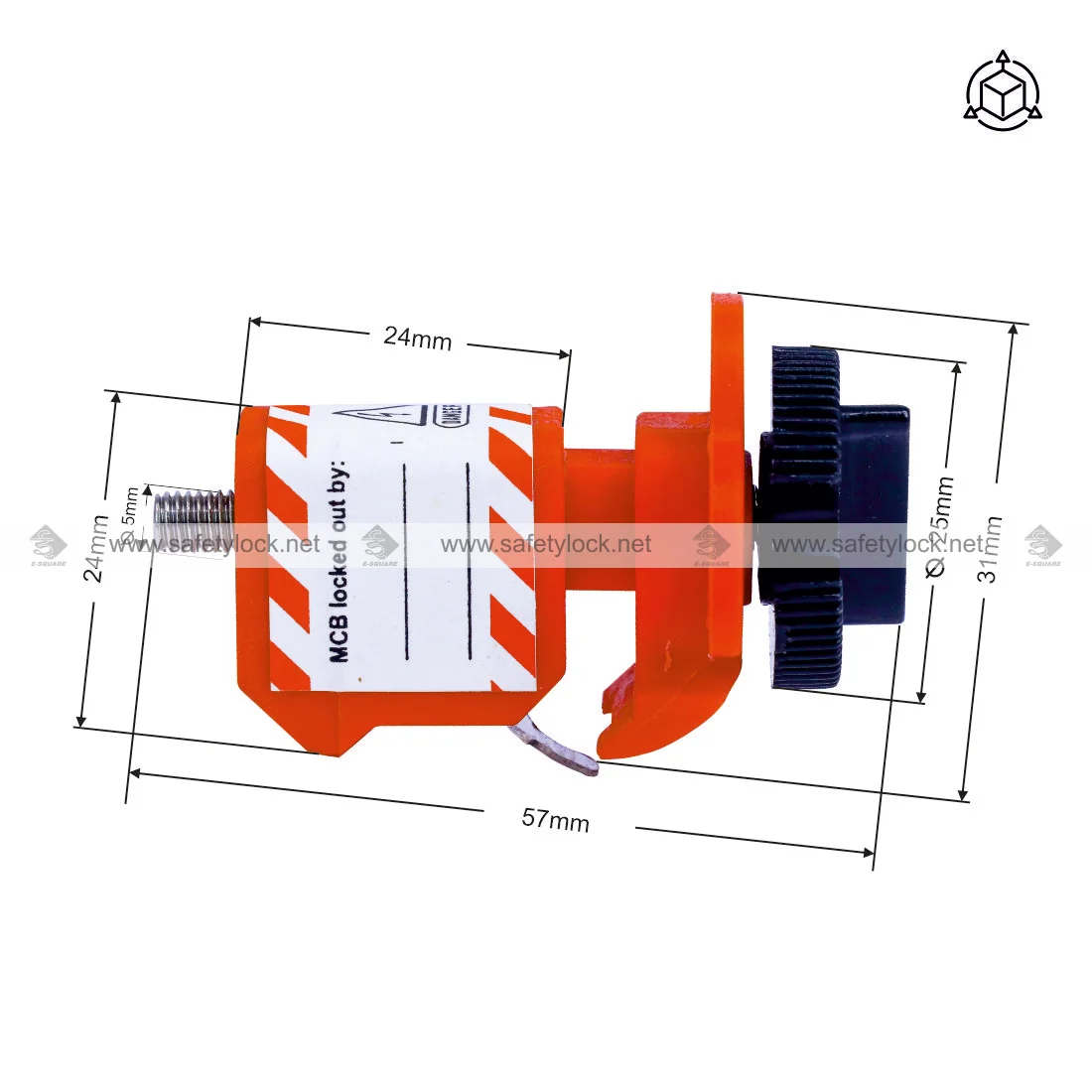 tie bar circuit breaker lockout device dimension