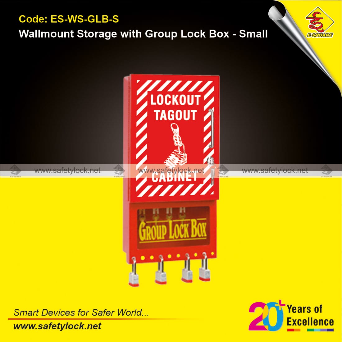 wall mounted LOTO cabinet with group lock box