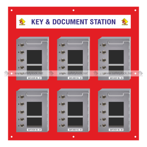 wall mounted station for 6 steel lockout safety box