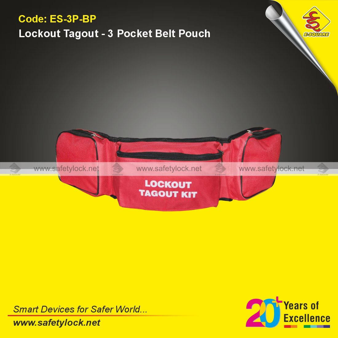 3 pockets belt pouch for lockout tagout products