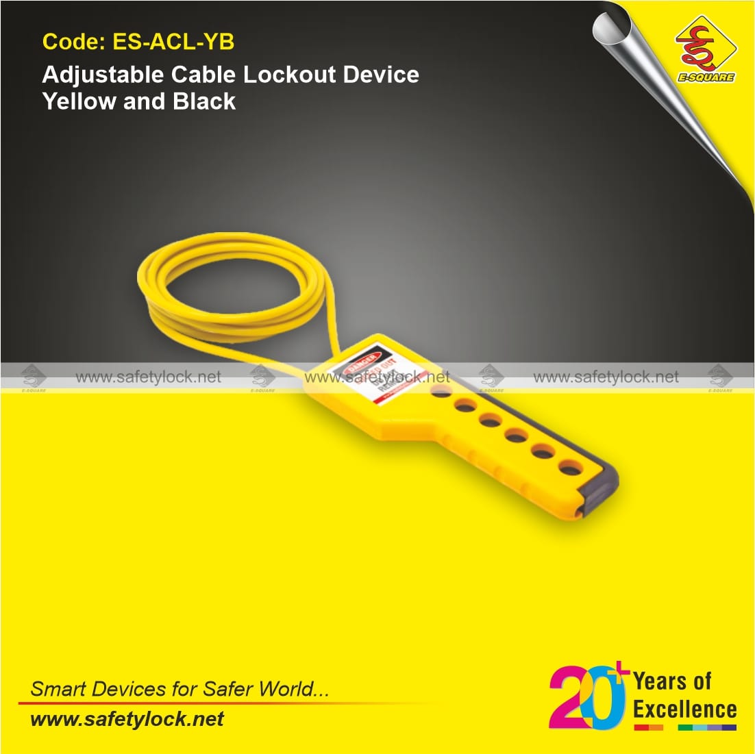 adjustable cable lockout tagout device