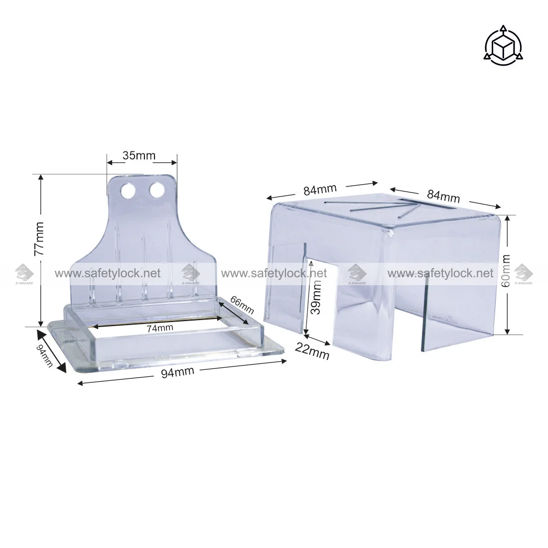 big electrical panel lockout square box 45 degree dimension
