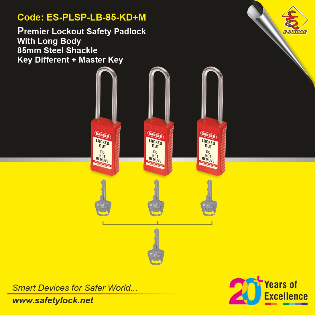 E-Square lockout safety padlock