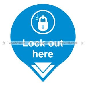 lockout here arrow wall signs