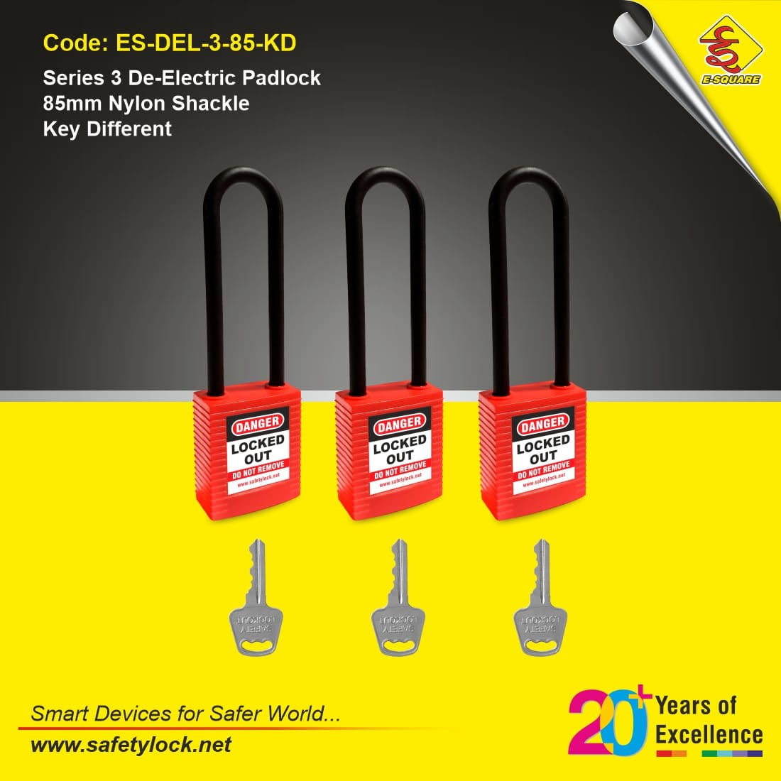 lockout padlock with nylon shackle