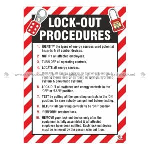 lockout procedures safety poster
