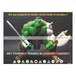 lockout safety poster - get yourself trained in lockout tagout