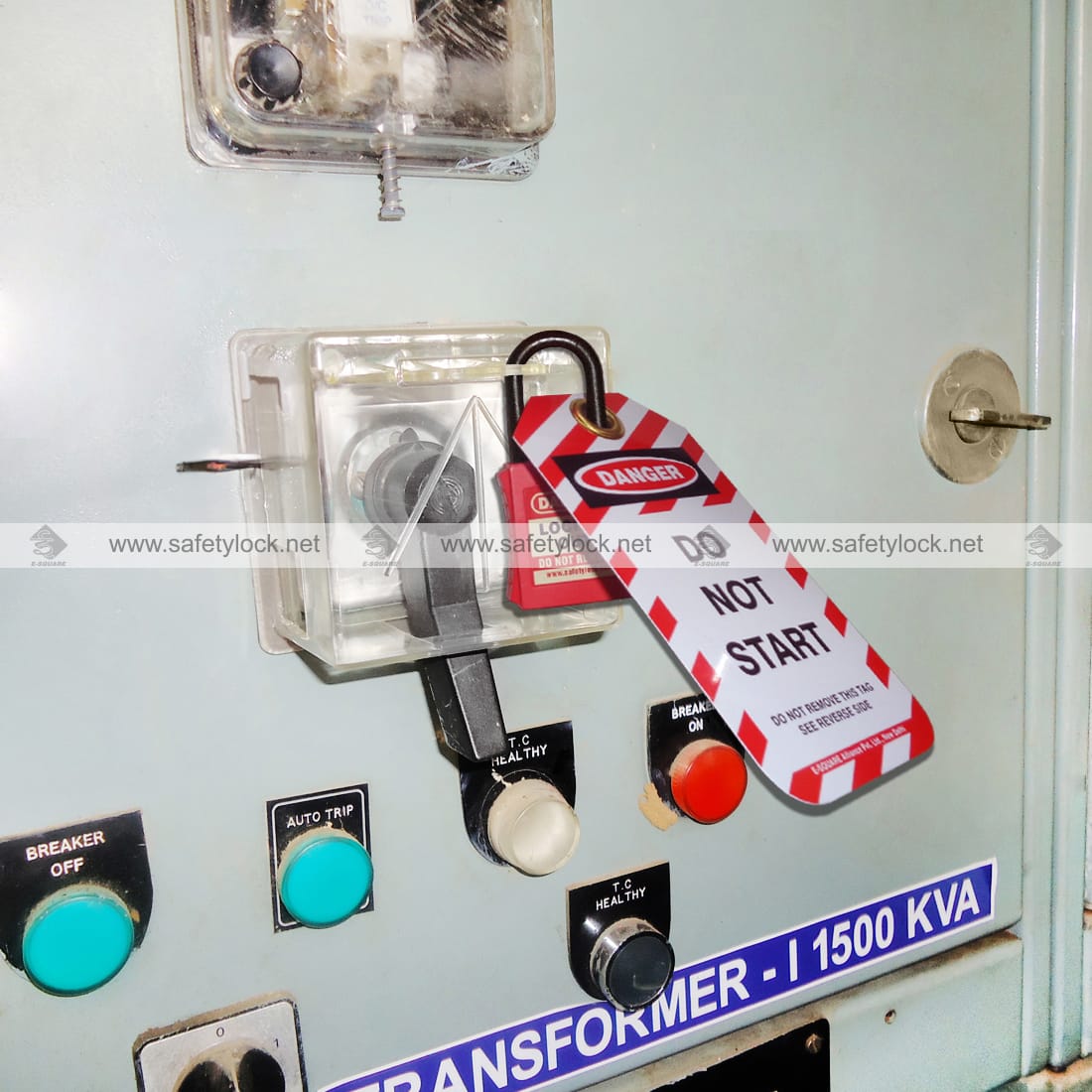 lockout tagout electrical panel handle lever