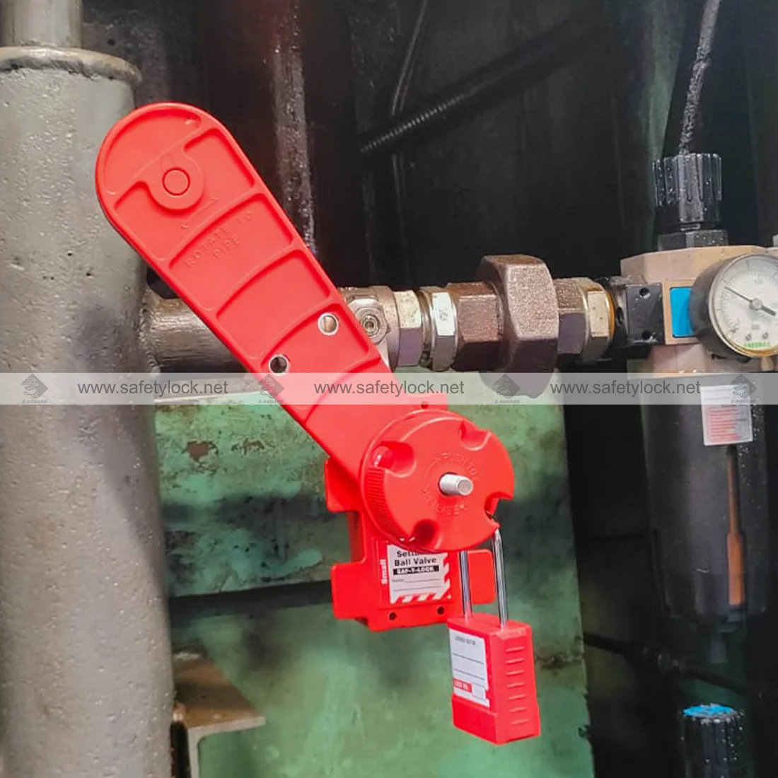 LOTO lock installation on settable valve lockout device