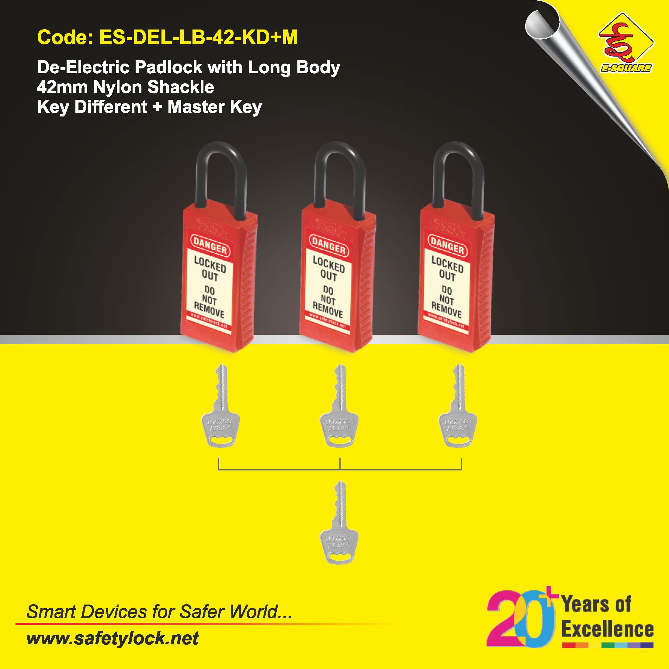 nylon safety padlock with master key