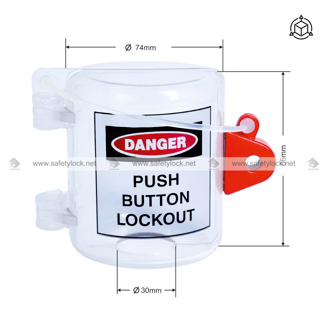 push button lockout device dimension