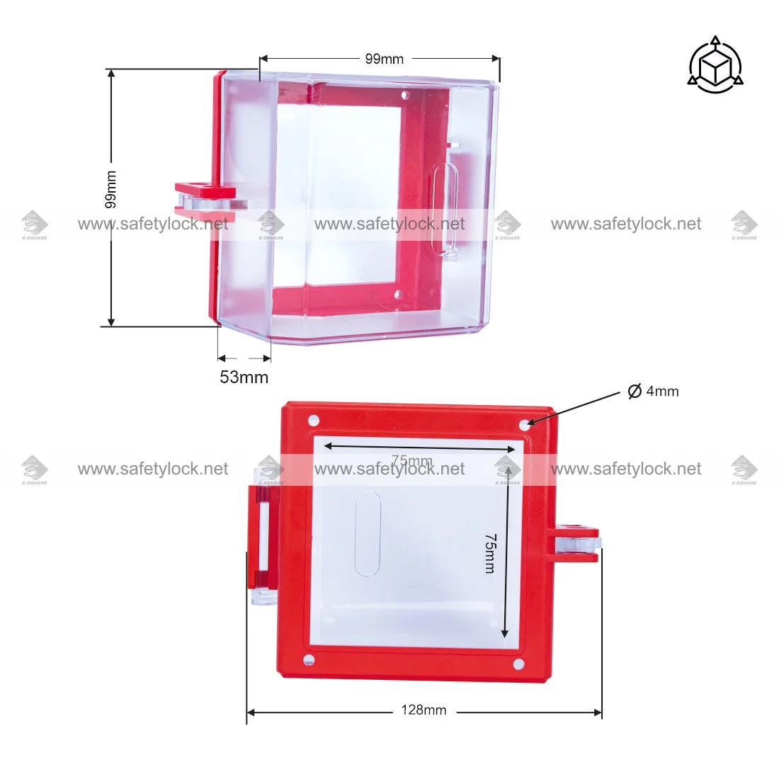 small size wall switch lockout device dimension