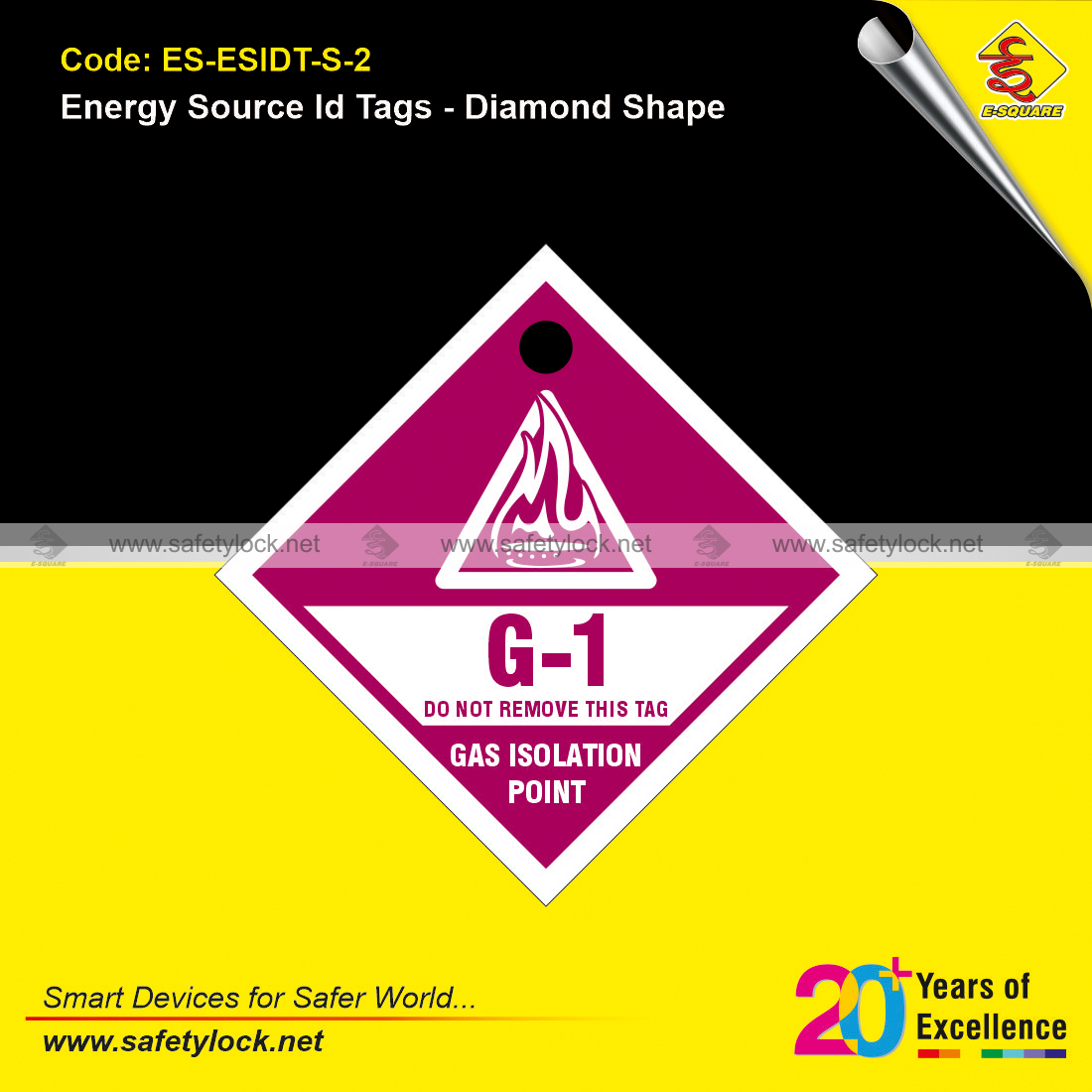 Diamond shape gas energy source id tags