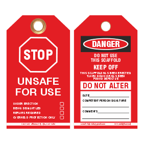 Red Color Scaffolding Tags