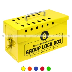 yellow group lockout box for safety