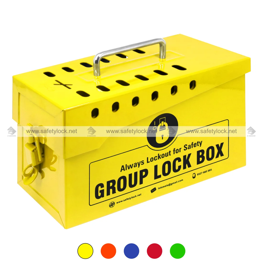 yellow group lockout box for safety