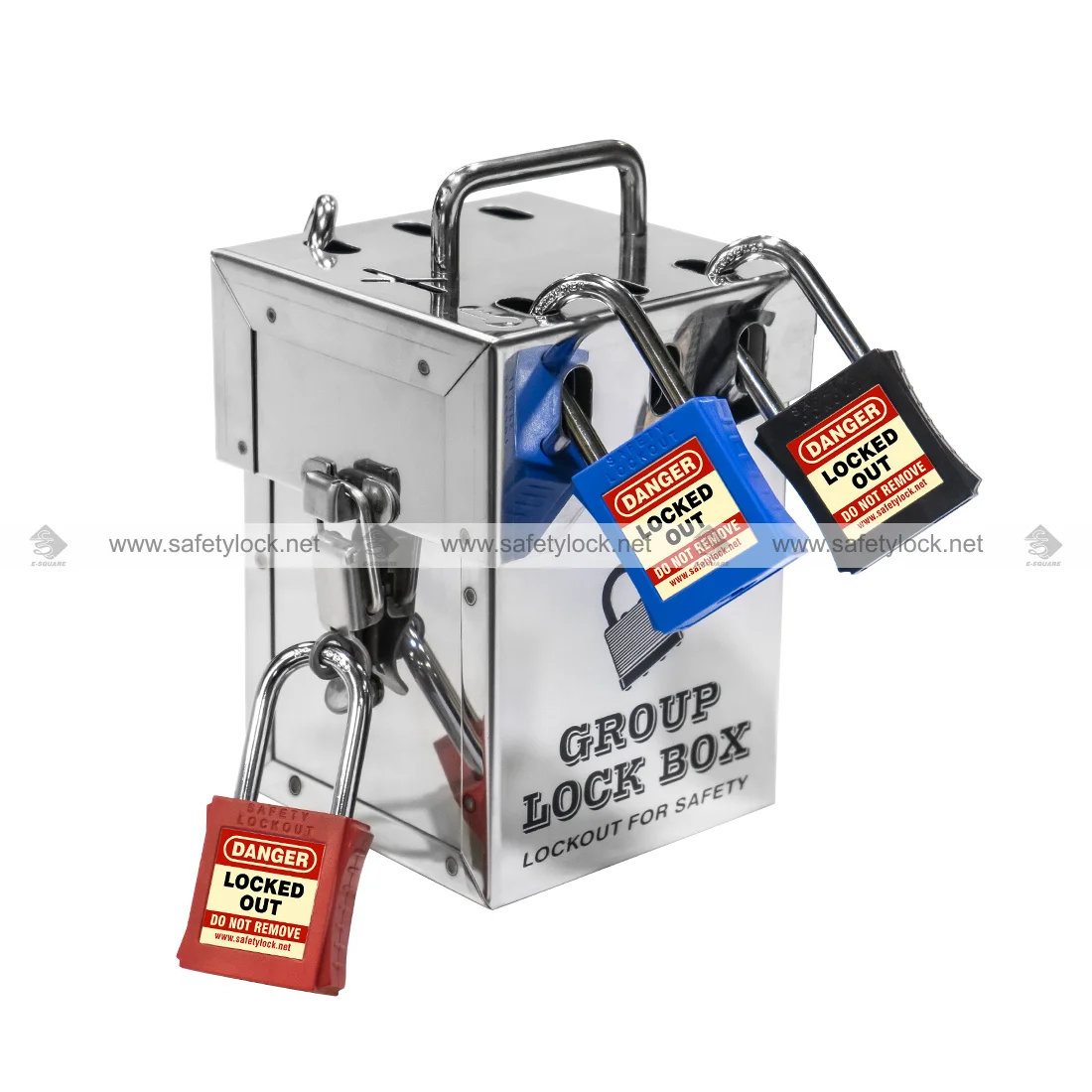 stainless steel group LOTO box for 7 padlocks