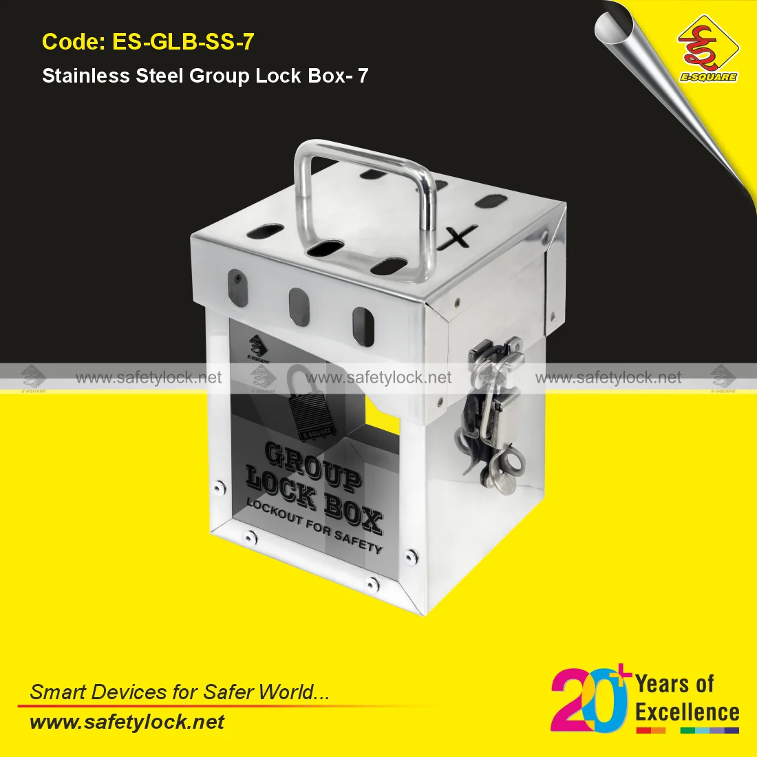 transparent stainless steel group lockout box for 7 locks