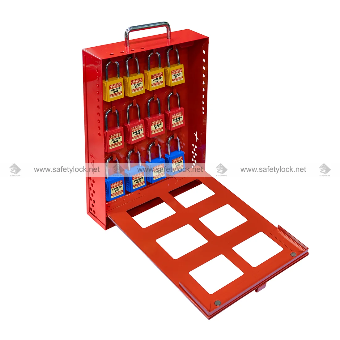 group lockout box with permit holder for 12 padlocks