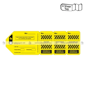 4 stage flange tags highly visible yellow