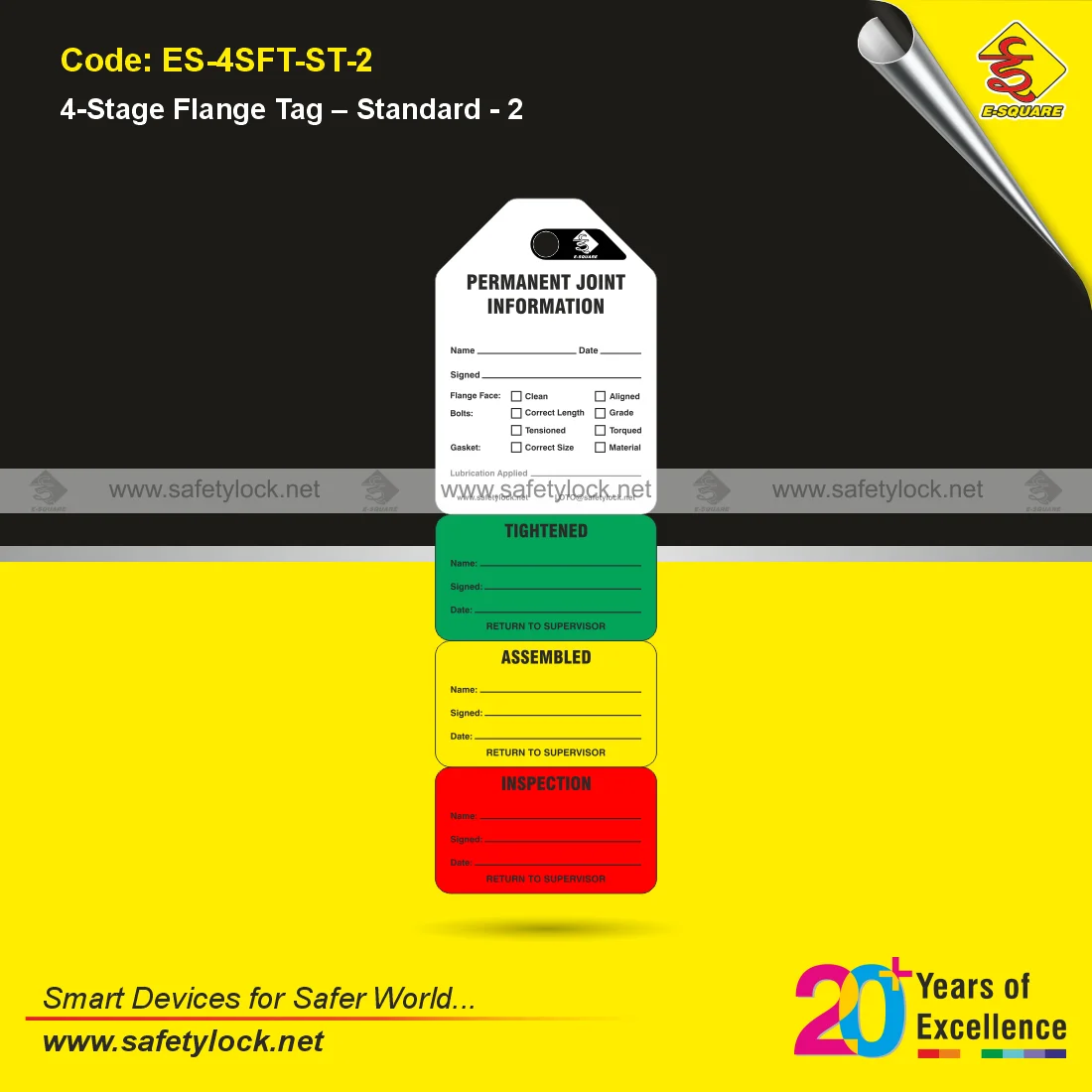 4-stage flange tags to use during flange operation