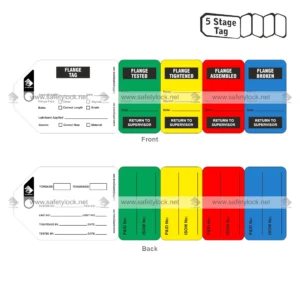 5 stage flange tags with 5 different colours