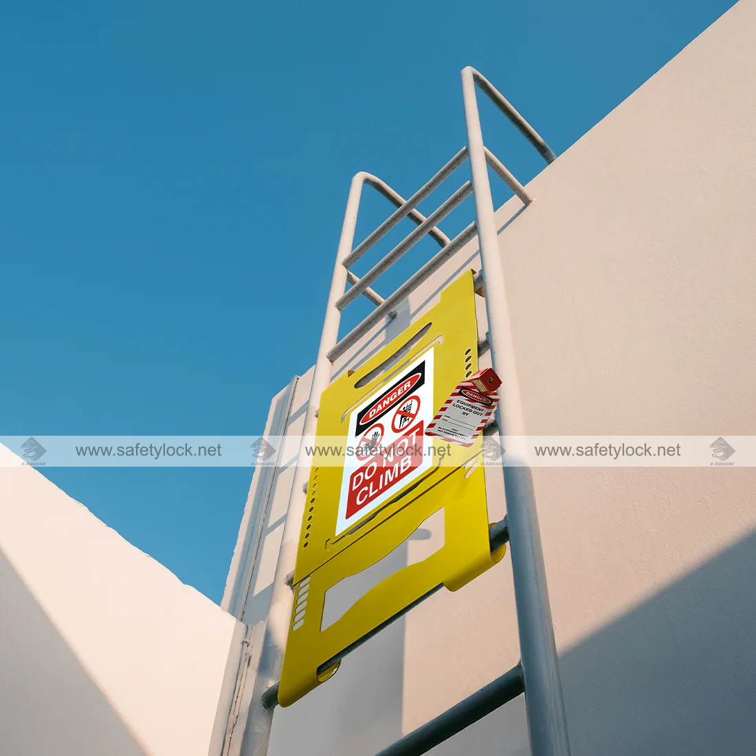 small adjustable steel ladder lockout device by E-Square