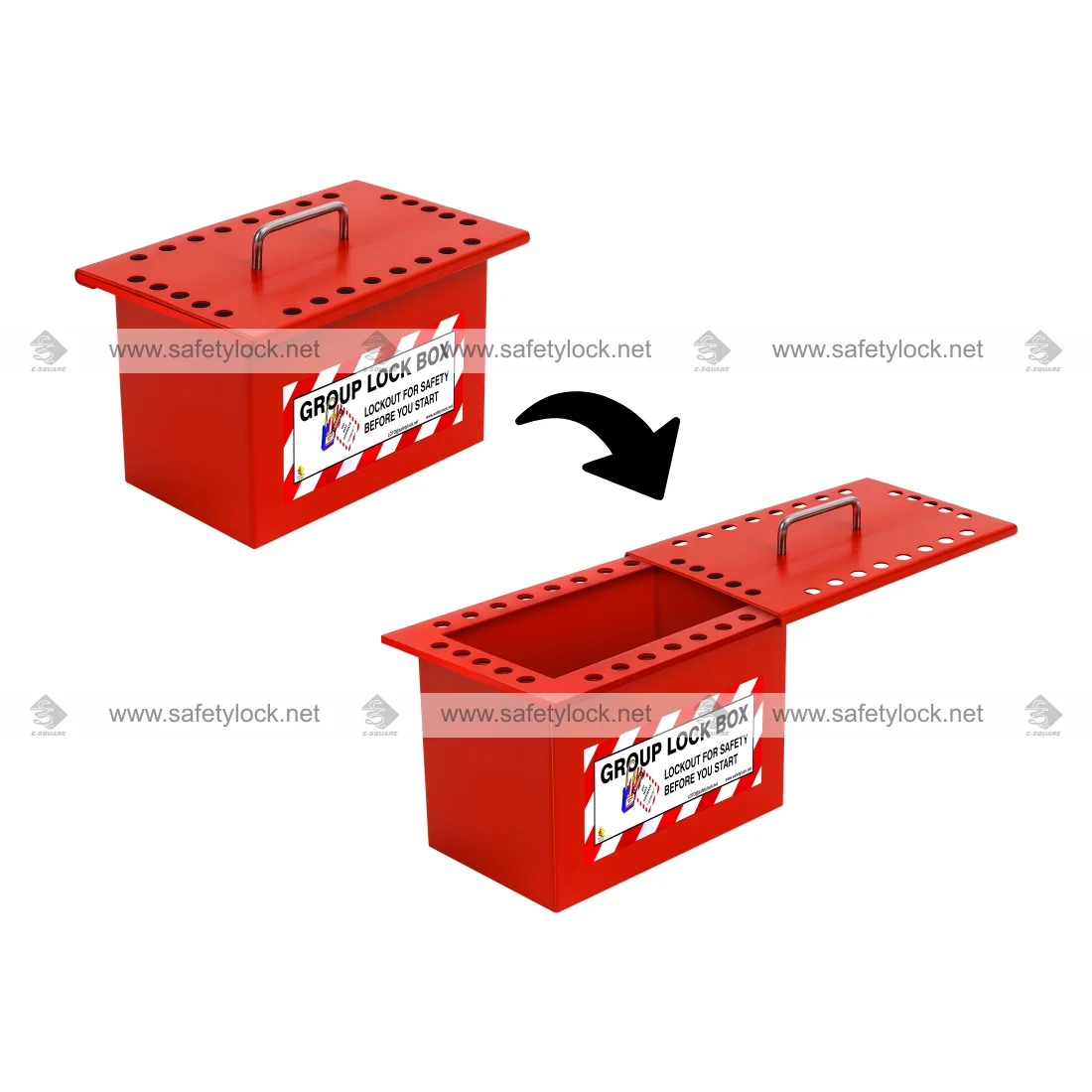 GLB with steel handle and top sliding lid