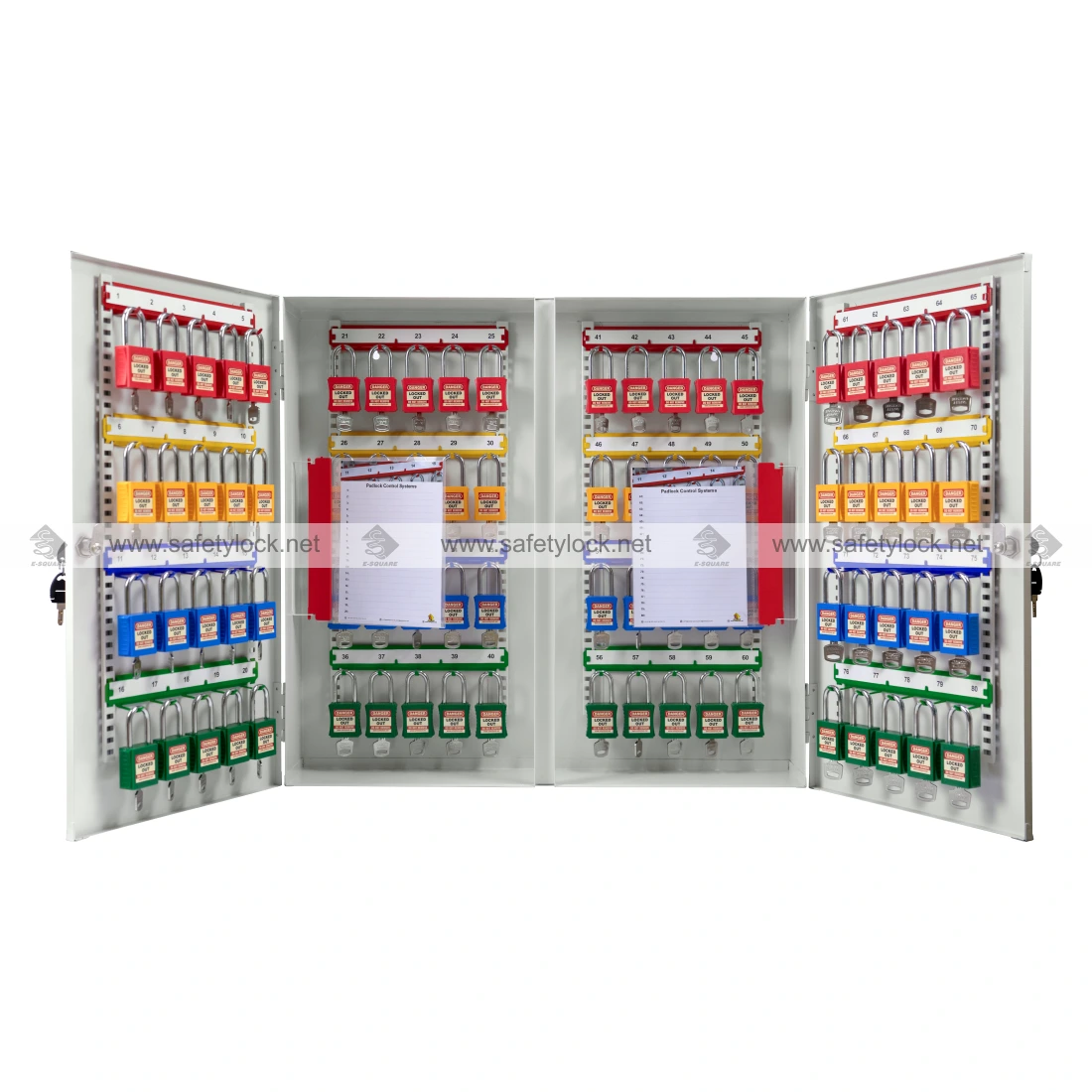 heavy duty padlock cabinet for 80 loto locks