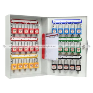 heavy duty steel padlock cabinet with 30 loto locks