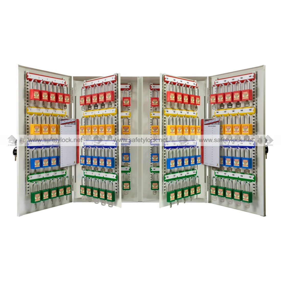 large size heavy duty steel padlock cabinet for 160 locks
