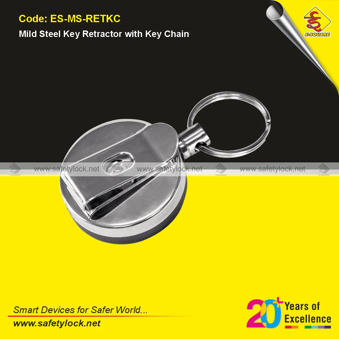 E-Square steel key retractable with key chain