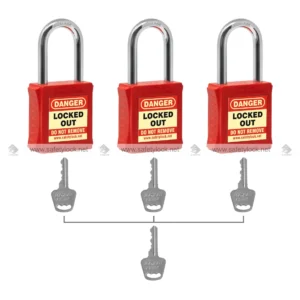 lockout padlock with stainless steel shackle with master key