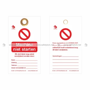 machine niet starten Dutch language lockout tags